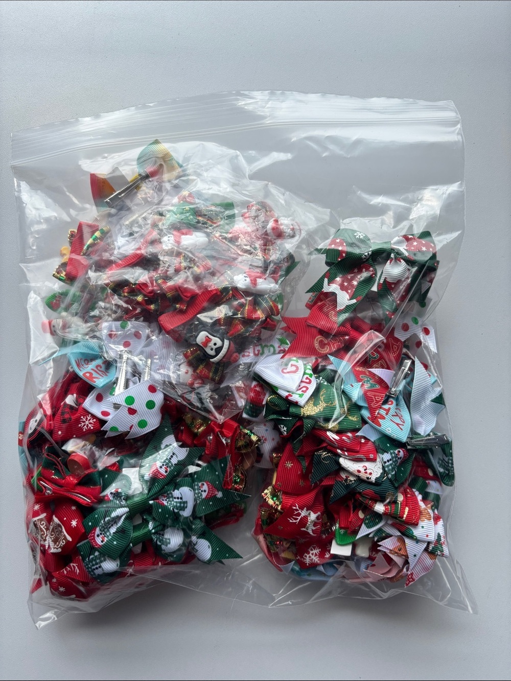 Holiday Mystery Hair Bows - Red, Green, White Mix